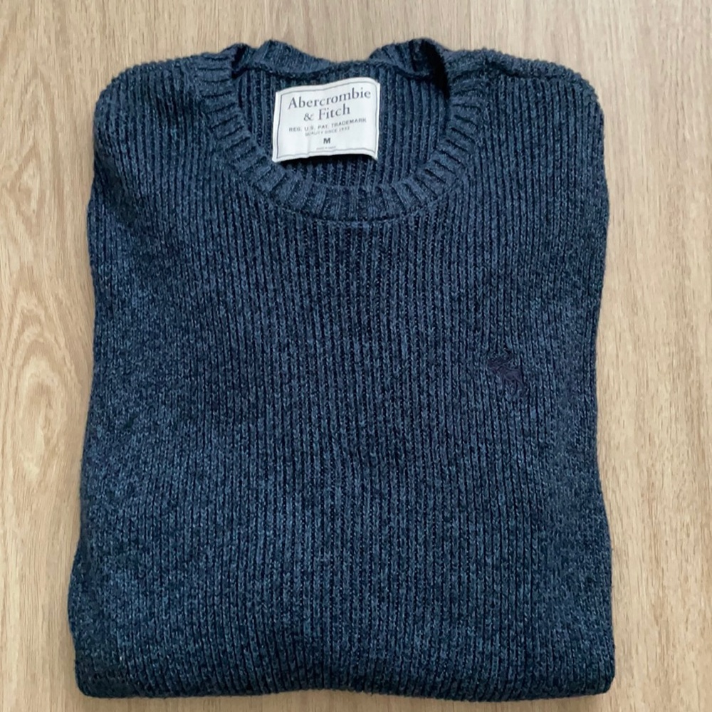 Men’s Abercrombie Blue Sweater, Size Medium